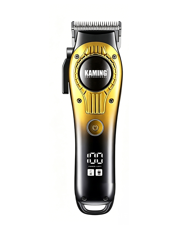 Kaming 1708 stille elektrische tondeuse, professionele fade tondeuse voor salongebruik met digitaal display