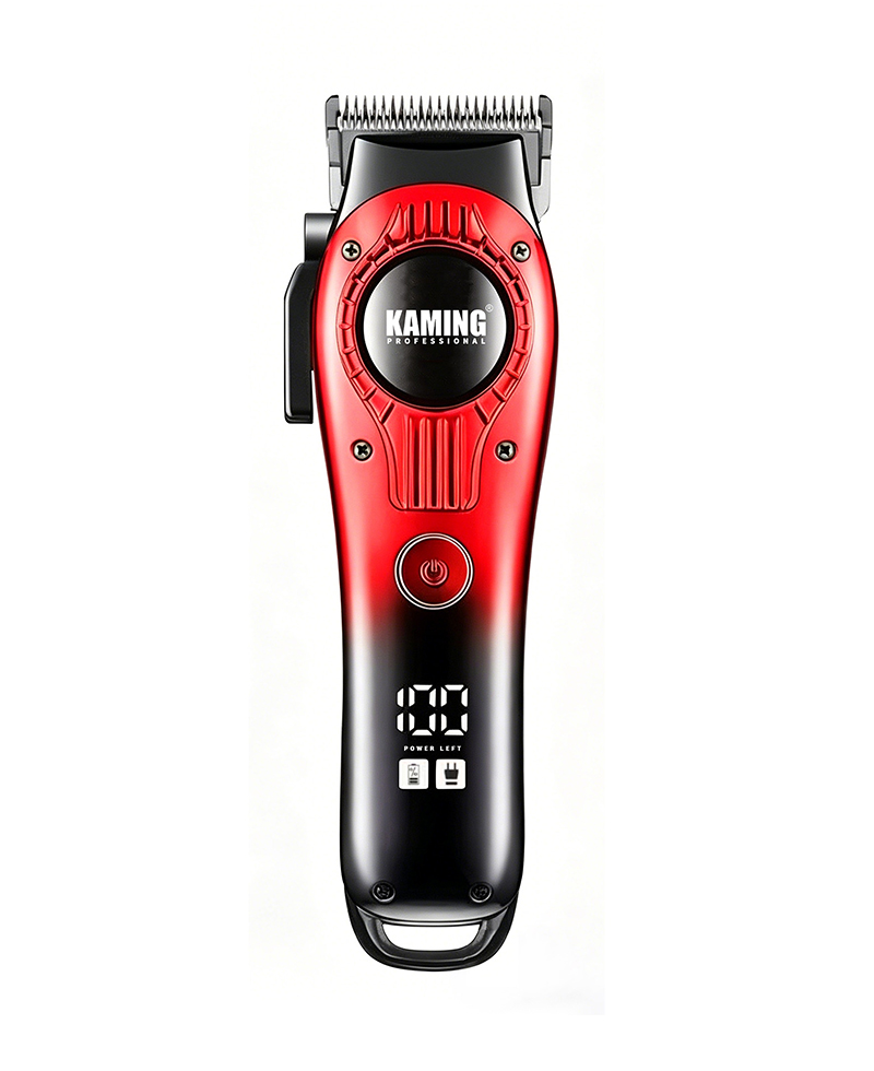 Kaming 1708 stille elektrische tondeuse, professionele fade tondeuse voor salongebruik met digitaal display