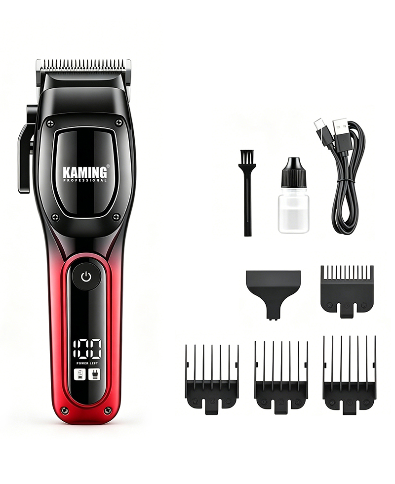 Kaming 1709 Nieuwe professionele krachtige tondeuse met digitaal display voor salon- en herenverzorging