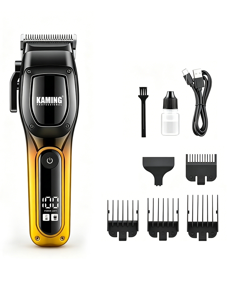 Kaming 1709 Nieuwe professionele krachtige tondeuse met digitaal display voor salon- en herenverzorging