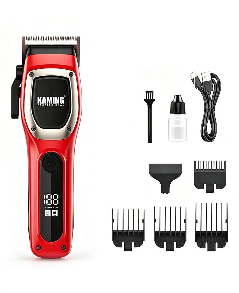 Kaming 1709 Nieuwe professionele krachtige tondeuse met digitaal display voor salon- en herenverzorging