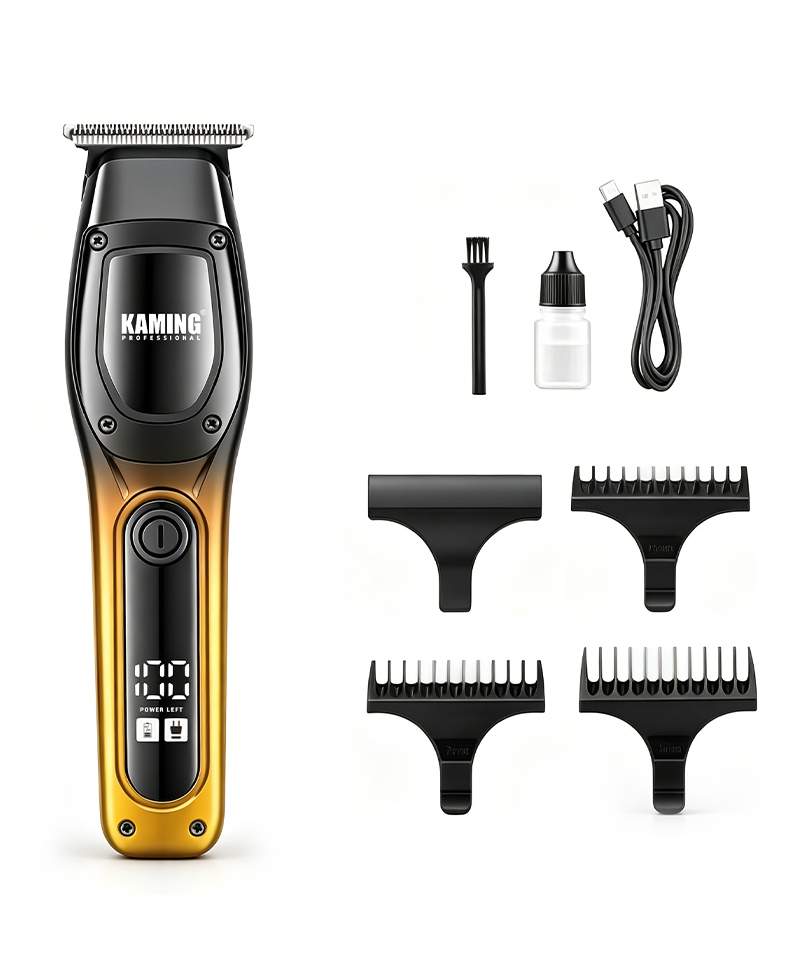 Kaming1711 Nieuwe Elektrische Tondeuse voor Mannen Zero Gap Digitale Display 7000 RPM Detail Trimmer Grensoverschrijdende Handel